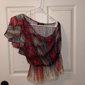 a.n.a one shoulder top. Color: Multi. Size: PM.